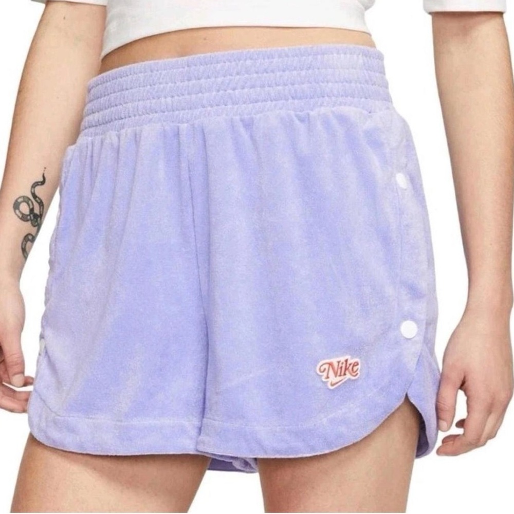Nike High Wait Side Button Terry Shorts